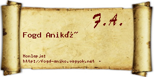 Fogd Anikó névjegykártya