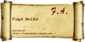 Fogd Anikó névjegykártya